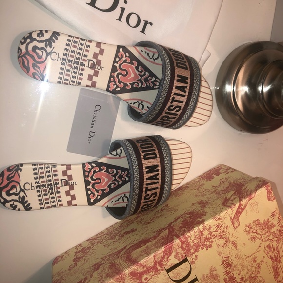 Authentic Christian Dior Dway Multi color Slides - Picture 8 of 9